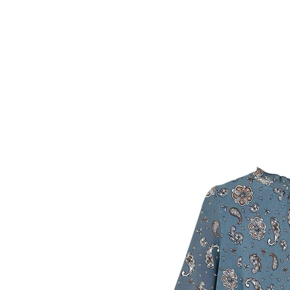Loft Paisley Ruffle Henley Blouse - Picture 4 of 5
